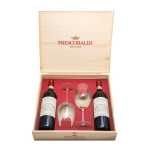 Vino Frescobaldi Castiglione Chianti 2023 BT. 2 + 2 calici cassa legno 75 cl.